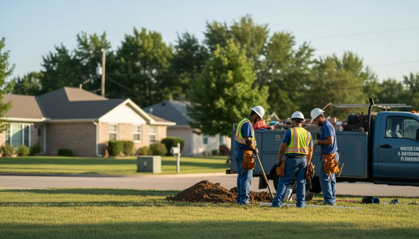 Residential water line and bathroom plumbing service in Dubuque, IA